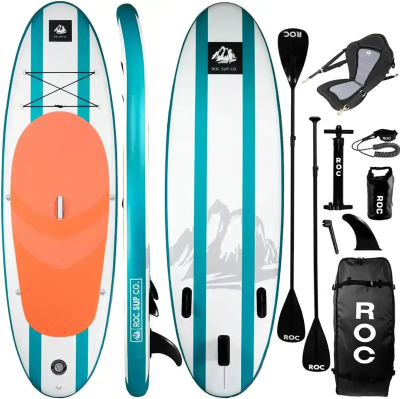 ROC Premium Inflatable SUP Board – Includes Pump, Paddle & Carry Bag