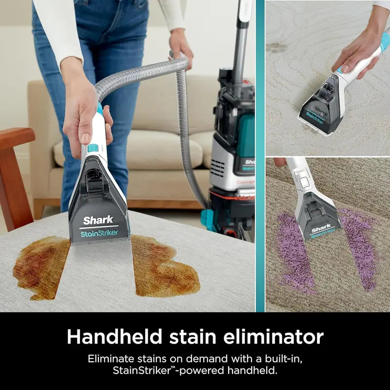 Shark CarpetXpert EX201 Cleaner – Cyan Deep-Cleaning Machine with StainStriker Tech & Pet-Focused Tools