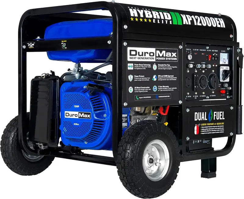 XP12000EH Dual-Fuel Portable Generator: 12,000W Gas/Propane, 457cc EPA- and CARB-Certified Engine