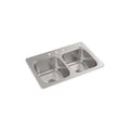 KOHLER Verse 33 in. Drop-in Double Bowl 20 Gauge Stainless Steel Kitchen Sink with 4-Holes K-RH5267-4-NA