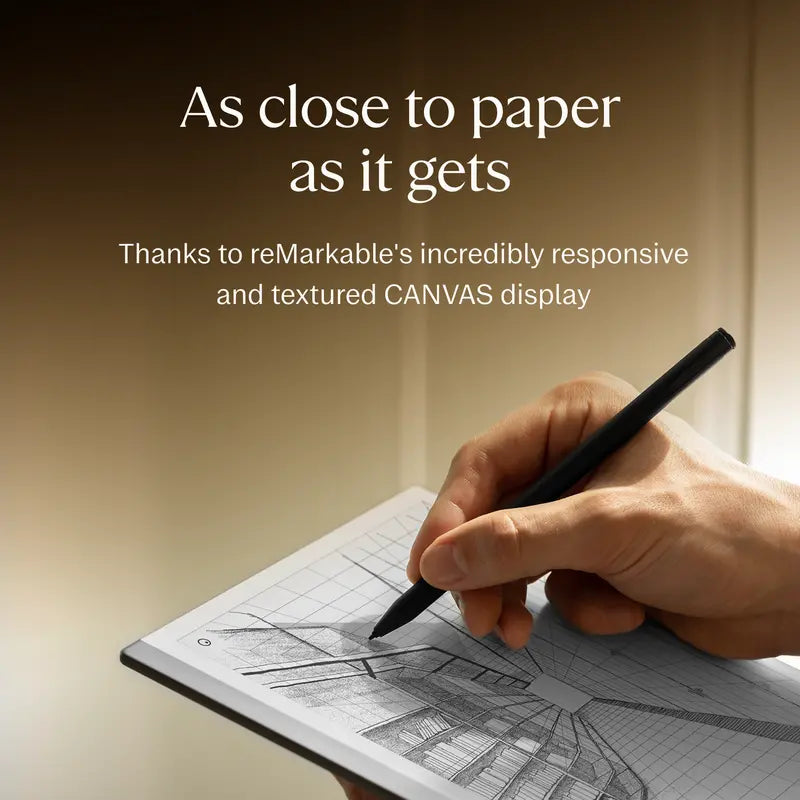 reMarkable 2 Paper Tablet – 10.3″ E-Ink Display with Marker Plus & Polymer Weave Folio (Gray)