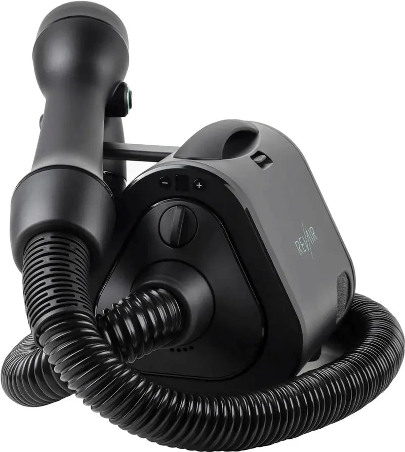 Reverse-Air Hair Dryer with Integrated Hair Clips – Sleek Black Design