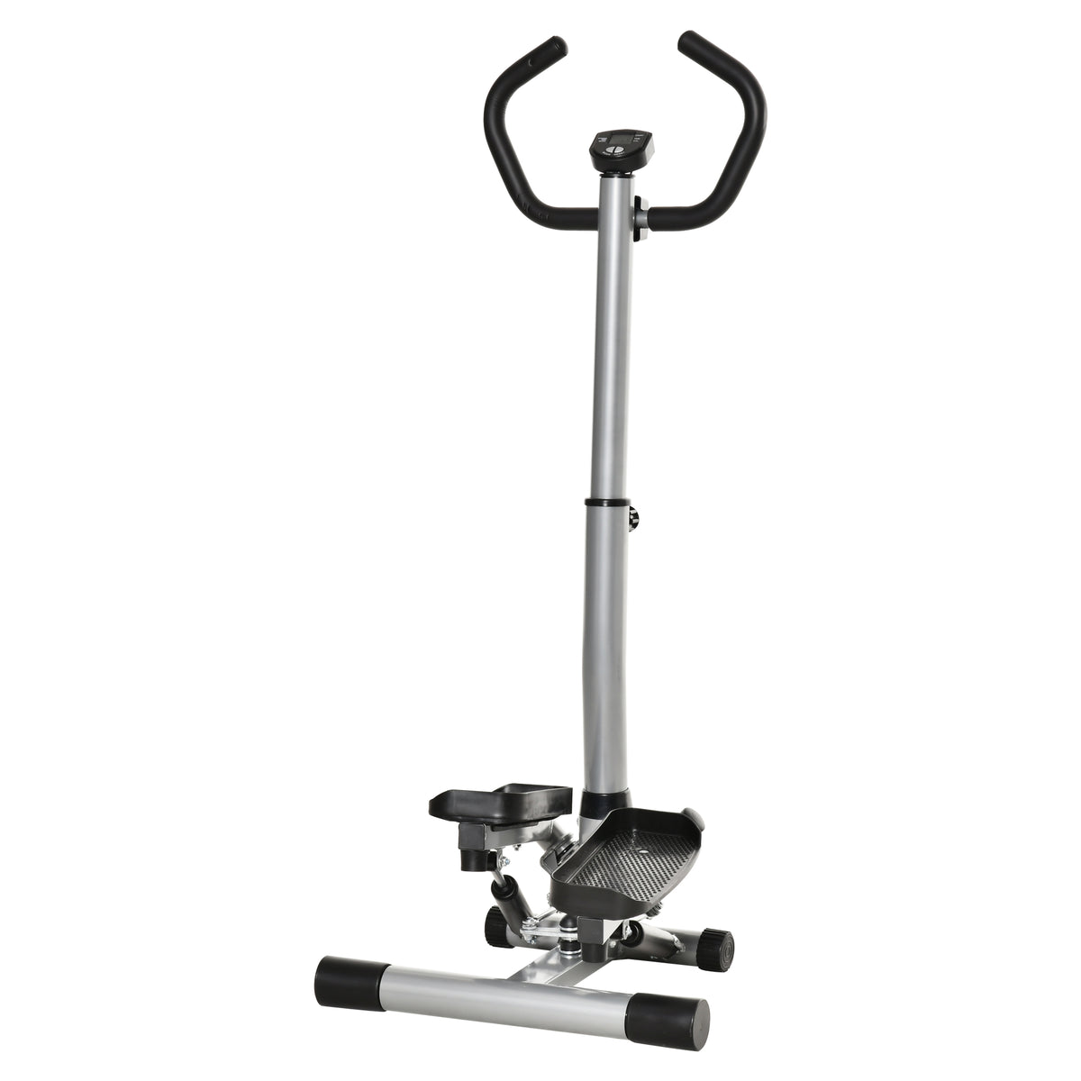 HOMCOM Stepper Heimtrainer für Zuhause mit LCD-Bildschirm einstellbare Geschwindigkeit Metall ABS 55 x 53 x 118-128 cm