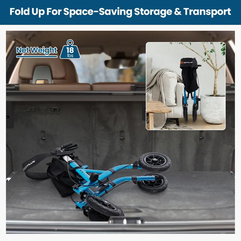 Rollator Walker with Seat, Backrest, and Brakes for Seniors