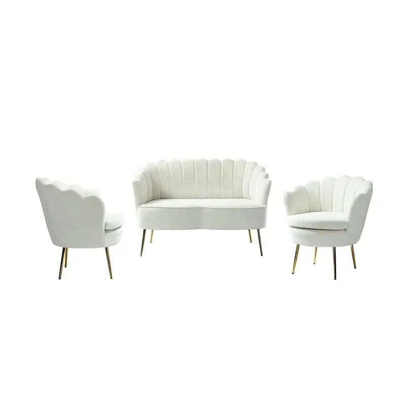 Xabier 52″ 3-Piece Living Room Set – Contemporary Sofa & Accent Chairs by HULALA HOME