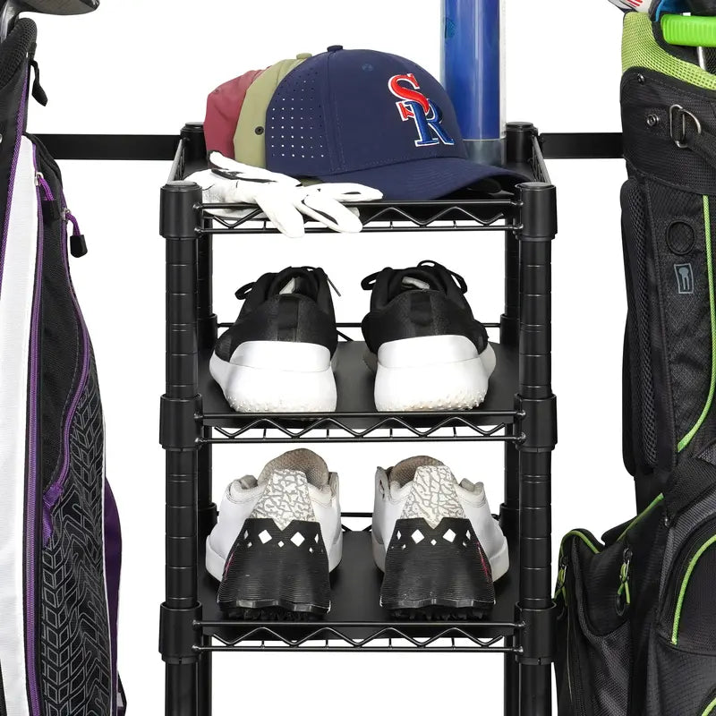 SafeRacks Golf Gear Organizer – Freestanding Bag & Equipment Storage Rack