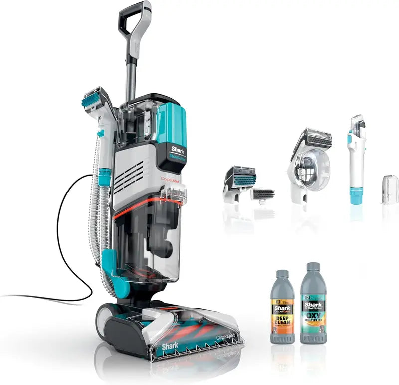 Shark CarpetXpert EX201 Cleaner – Cyan Deep-Cleaning Machine with StainStriker Tech & Pet-Focused Tools