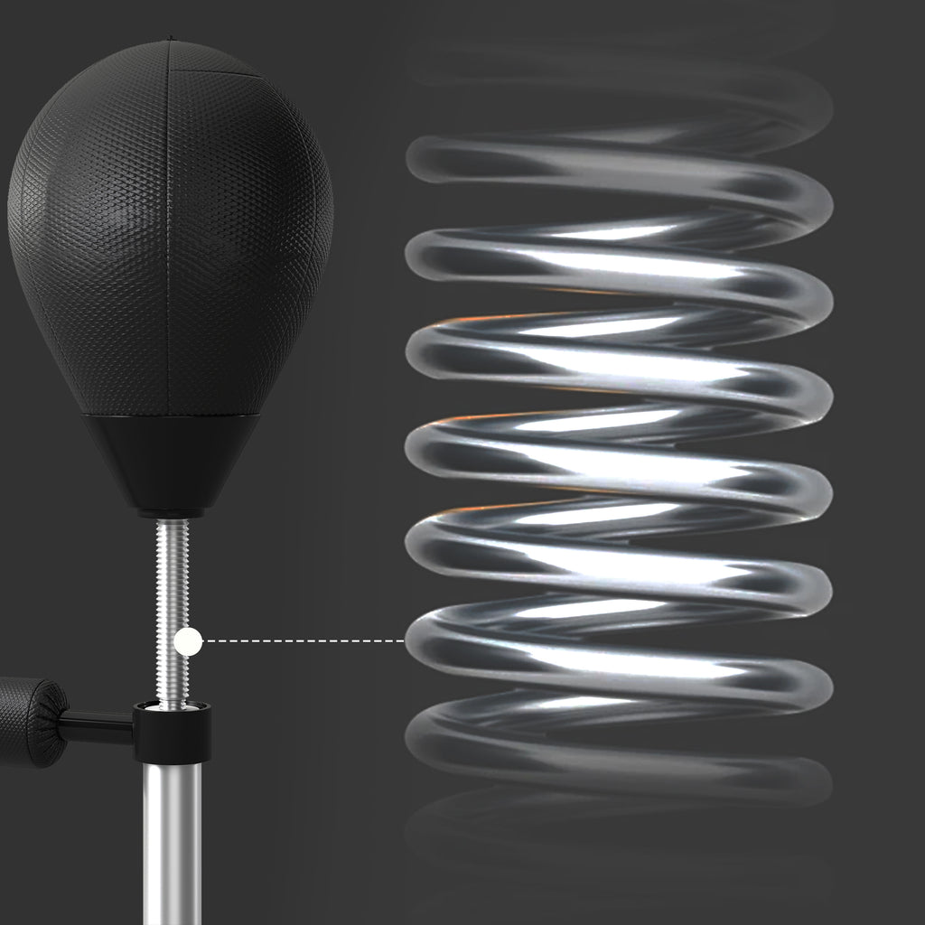 SPORTNOW Punchingball mit Reflexstange, höhenverstellbar 160-205 cm, befüllbare Basis, inkl. Luftpumpe, Schwarz