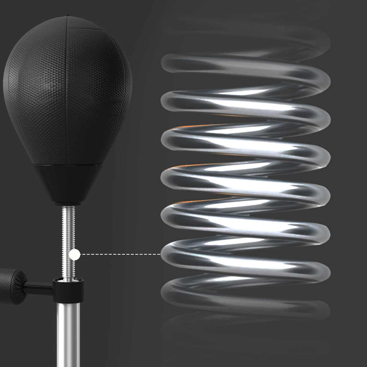 SPORTNOW Punchingball mit Reflexstange, höhenverstellbar 160-205 cm, befüllbare Basis, inkl. Luftpumpe, Schwarz