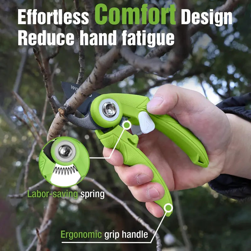 WORKPRO 2-Piece Garden Pruning Shears Set – 6.9-Inch Bypass & Straight Clippers for Precision Trimming