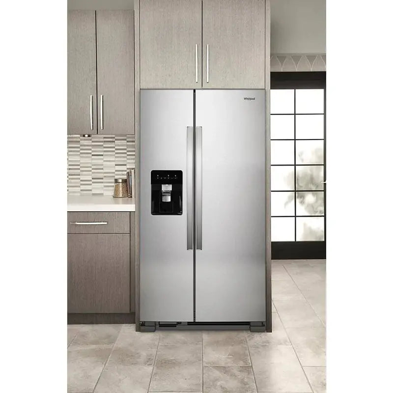 Whirlpool 36-Inch Side-by-Side Refrigerator – 24 Cu. Ft., Stainless Steel Finish