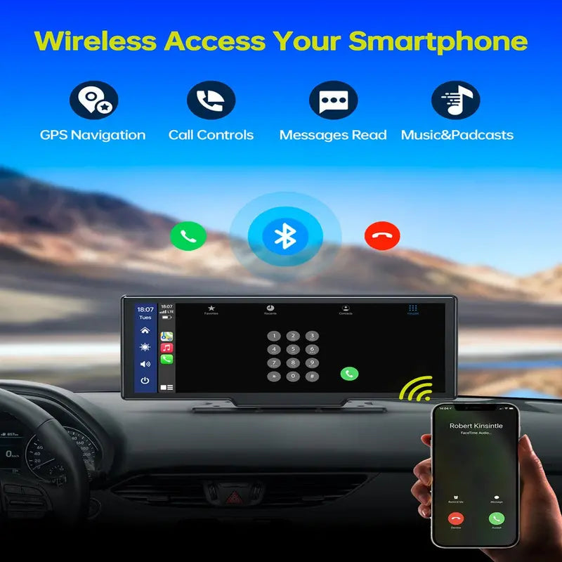 Lamtto 9.26″ Wireless Car Stereo with Apple CarPlay & Android Auto, Voice Control, GPS, Backup Camera Support