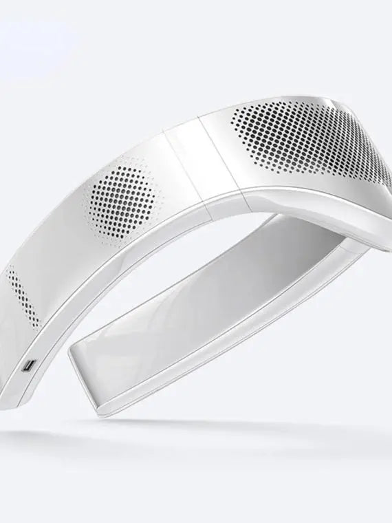 Wearable Cooler: AI-Controlled Portable Neck Fan with Full-Body Cooling – White