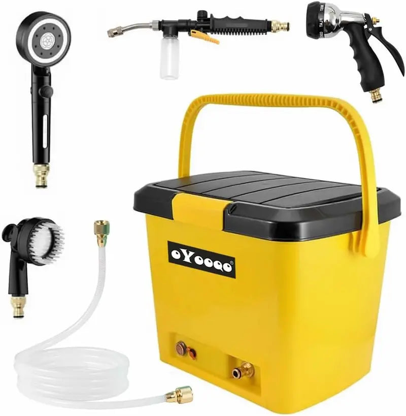 Rinse Kit Portable Rechargeable Camping Shower with Pump, Shower Head & 5-Gallon Tank – Electric Outdoor Shower System