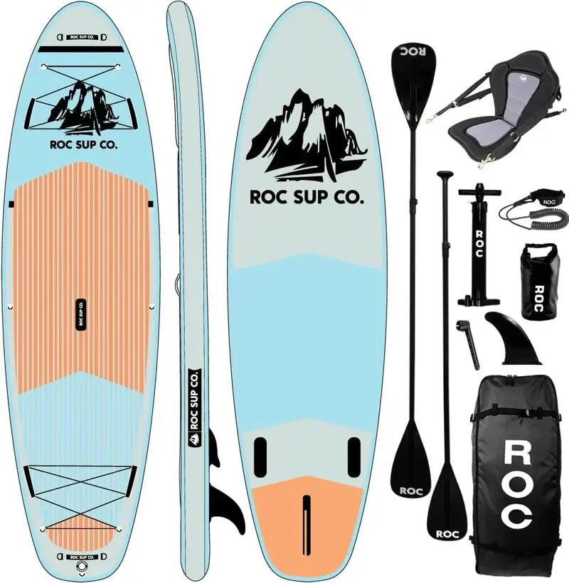 ROC Premium Inflatable SUP Board – Includes Pump, Paddle & Carry Bag