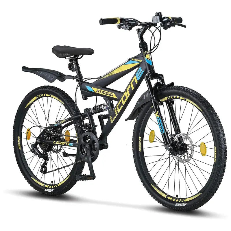 Licorne Bike Strong 2D Premium Hardtail Mountain Bike – Aluminum Frame, 21-Speed Drivetrain