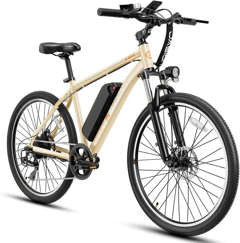Jasion EB5 Adult Electric Mountain Bike – 40-Mile Peak Range, 20 MPH Commuter E-Bike with All-Terrain Capability