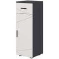 Kleankin Badezimmerschrank aus Spanplatten mit Schublade und 2 Verstellbaren Schrankfächern, 30x30x82 cm, Grau