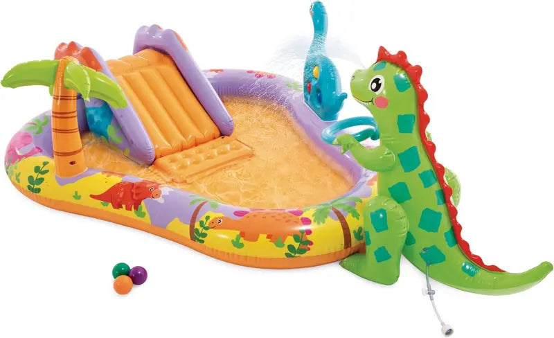Intex Jungle Adventure Inflatable Play Center – 96″ x 78″ x 28″ Kiddie Splash Pool with Water Slide for Toddlers & Backyard Fun