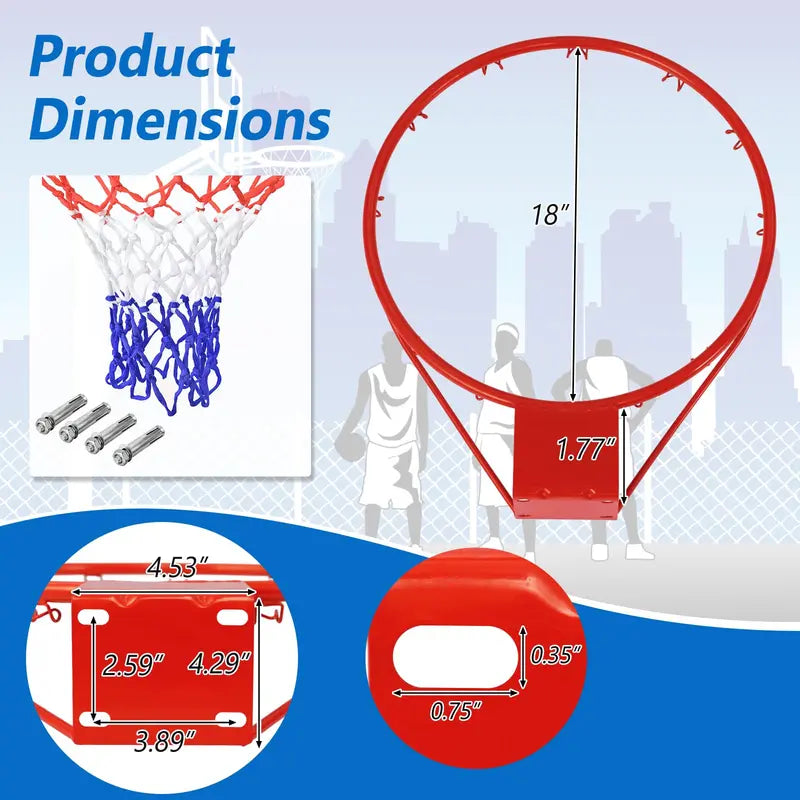 Replacement Basketball Rim Net – Universal 18-Inch Nylon Net for Portable Hoops