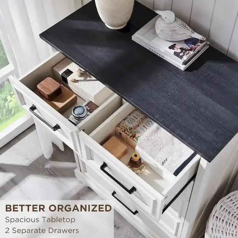 Rustic Farmhouse 6-Drawer Dresser – Solid Wood Chest of Drawers with Vintage Charm