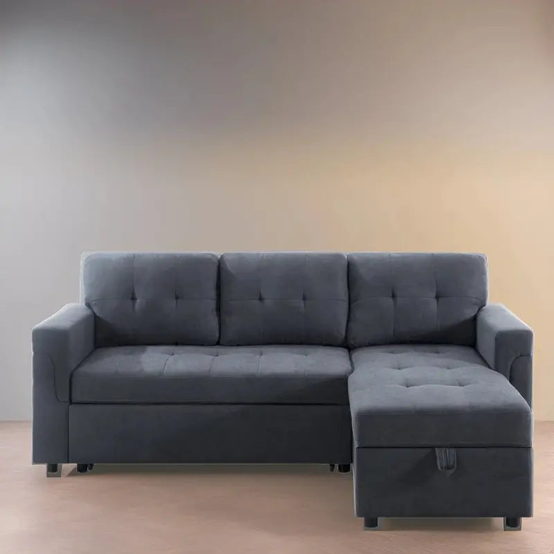 Reversible Sectional Sofa with Sleeper Function, Hidden Storage Chaise, and Reinforced Legs
