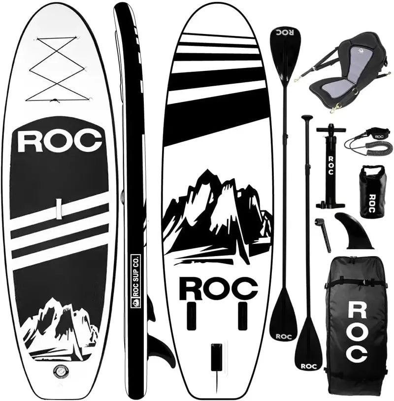 ROC Premium Inflatable SUP Board – Includes Pump, Paddle & Carry Bag
