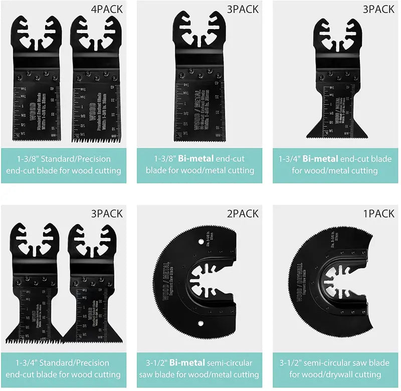 WORKPRO Oscillating Saw Blade Set – 23-Piece Metal & Wood Cutting Blades