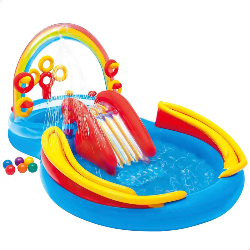Intex Jungle Adventure Inflatable Play Center – 96″ x 78″ x 28″ Kiddie Splash Pool with Water Slide for Toddlers & Backyard Fun