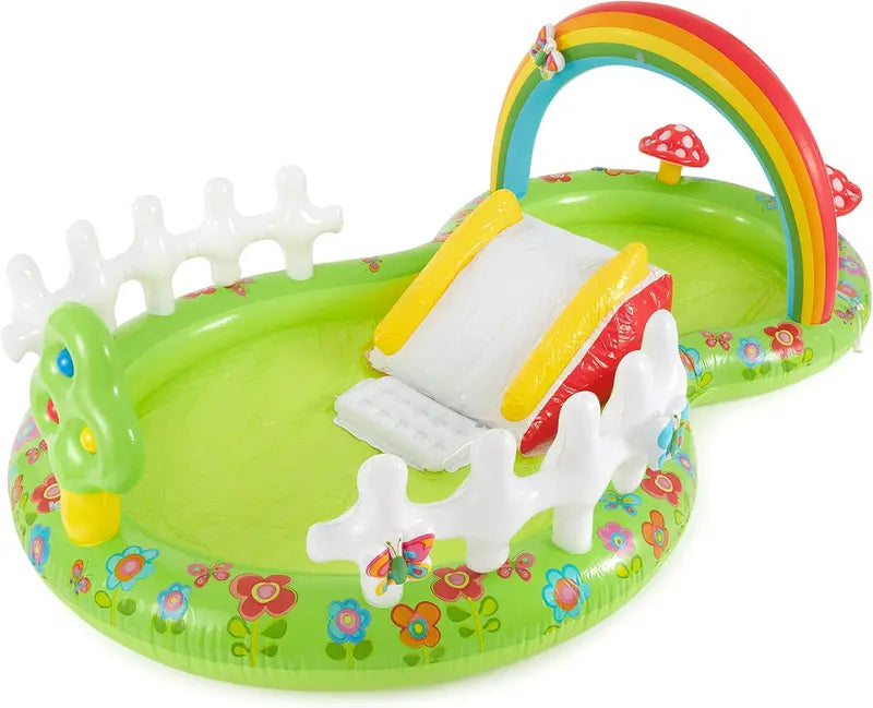 Intex Jungle Adventure Inflatable Play Center – 96″ x 78″ x 28″ Kiddie Splash Pool with Water Slide for Toddlers & Backyard Fun