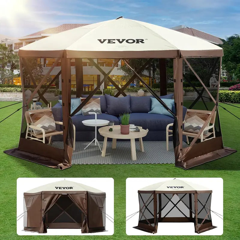 VEVOR 12x12ft Pop-Up Gazebo with Mosquito Netting & Adjustable Wind Panels
