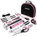 WORKPRO Pink Ribbon DIY Tool Kit: 100 or 236 Pieces in Portable Round Carry Pouch