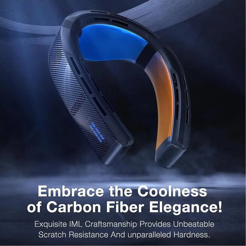 Wearable Cooler: AI-Controlled Portable Neck Fan with Full-Body Cooling – White