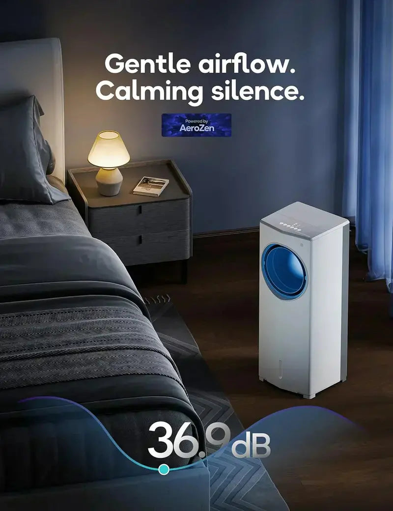 Windowless Evaporative Air Cooler – 26.3-Inch Portable Room Cooler for No-Window Spaces