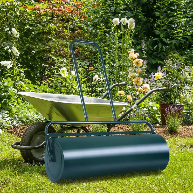 Water-Filled Tow-Behind Lawn Roller for Smooth, Even Grass Surface