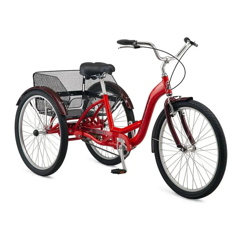Schwinn Meridian Deluxe Adult Tricycle – Low-Step Aluminum Cruiser with 26-Inch Wheels and Adjustable Handlebars