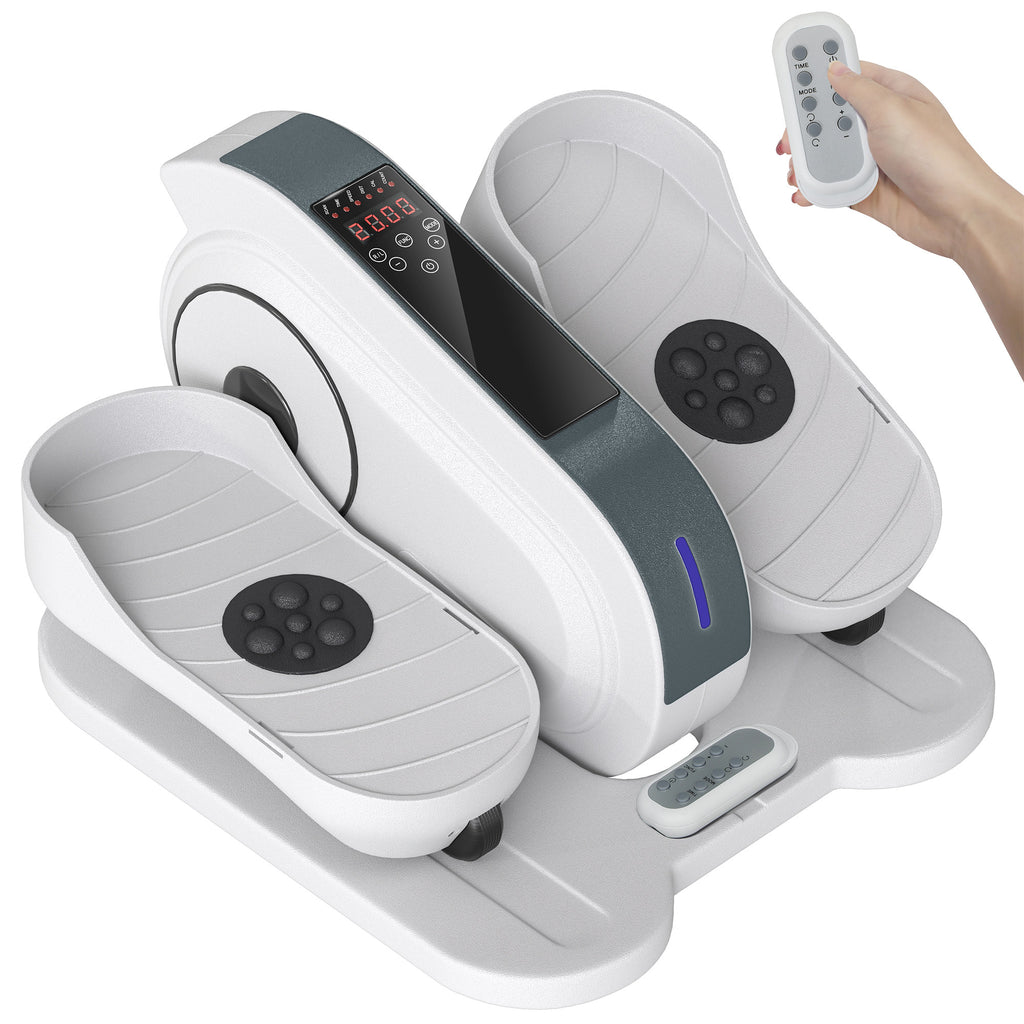 SPORTNOW Sitzpedaltrainer, Mini-Ellipsen-Trainer mit LCD-Monitor, Fernbedienung, 10 einstellbare Geschwindigkeitsstufen, Weiß