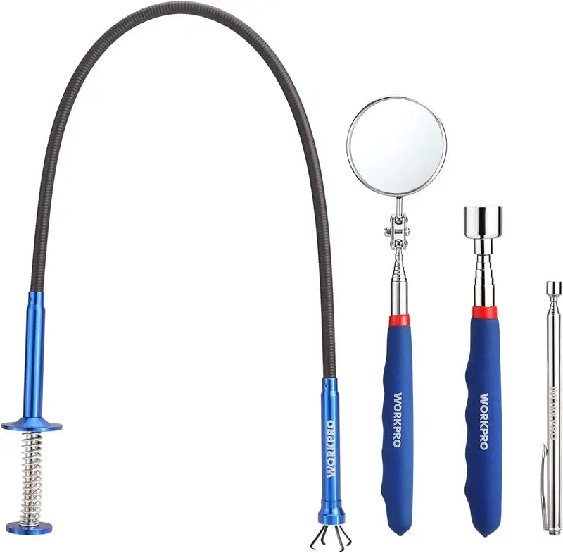 WORKPRO 4-Piece Telescoping Auto Repair Kit – Magnetic Pickup Tools & Inspection Mirror