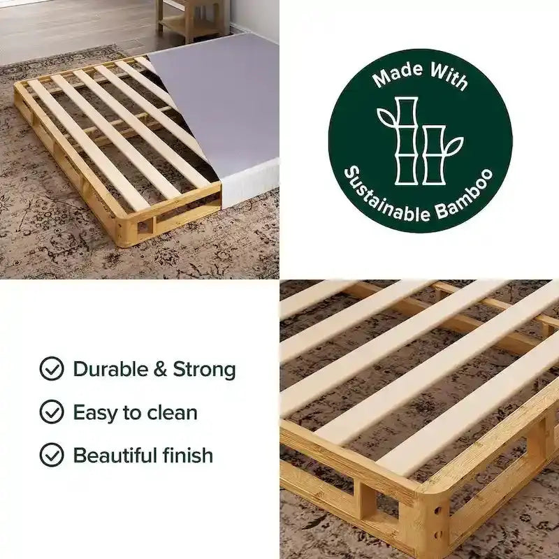 ZINUS Priage 4-Inch Bamboo Box Spring – Eco-Friendly Foundation for Mattresses
