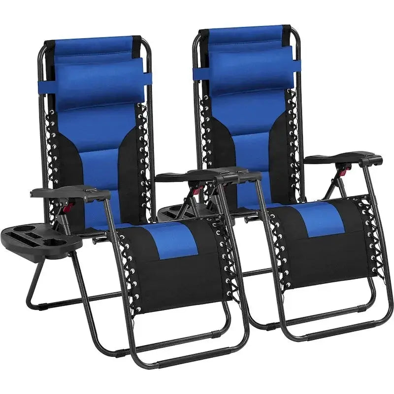 Yaheetech Twin Pack Outdoor Zero Gravity Lounge Chairs – 26-Inch Padded Patio & Camping Seating