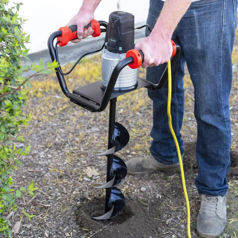XtremepowerUS 1500W Electric Post Hole Digger – 6-Inch Auger Bit, Anti-Vibration Grip & Safety Lock for Fencing & Landscaping