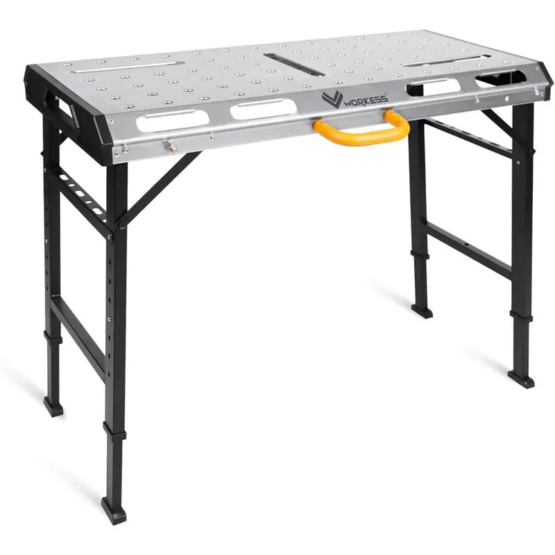 WORKESS Folding Welding Table – Heavy-Duty Adjustable Metal Workbench with 1000 lbs Load Capacity