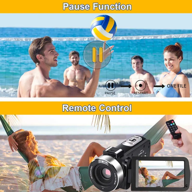 Yixinxin Digital Video Camera Camcorder Full HD 2.7K 30FPS 30MP IR Night Vision