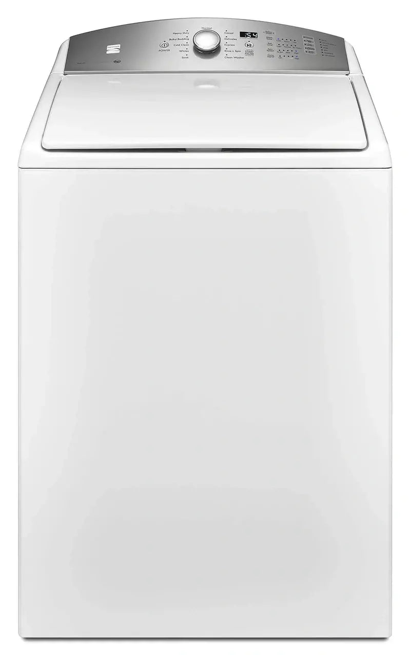 White Top-Loading Washing Machine – Reliable Full-Size Laundry Appliance