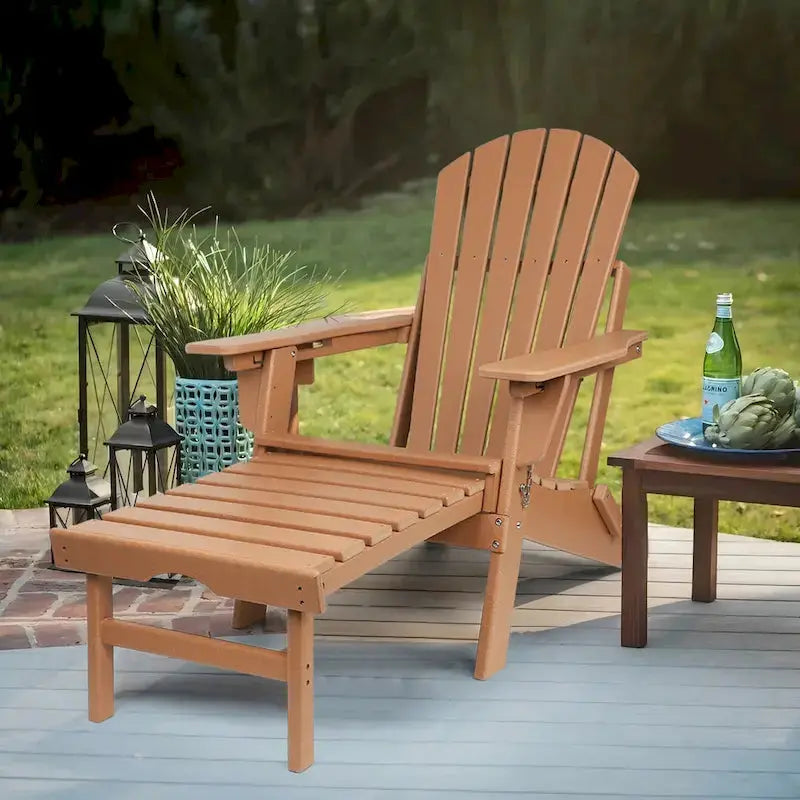 Vrakae Adjustable Folding Adirondack Chair with Matching Ottoman