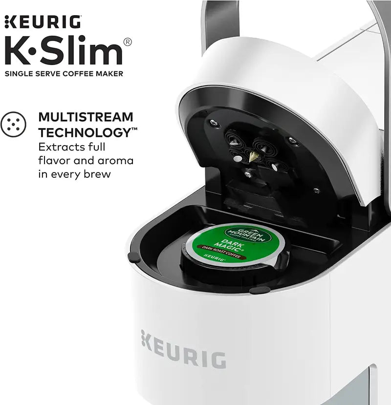 K-Slim Single Serve K-Cup Pod Coffee Maker with Multistream Technology – White