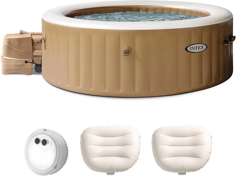Intex PureSpa Plus Inflatable Bubble Massage Spa Set – Includes Energy-Saving Heater and Pump