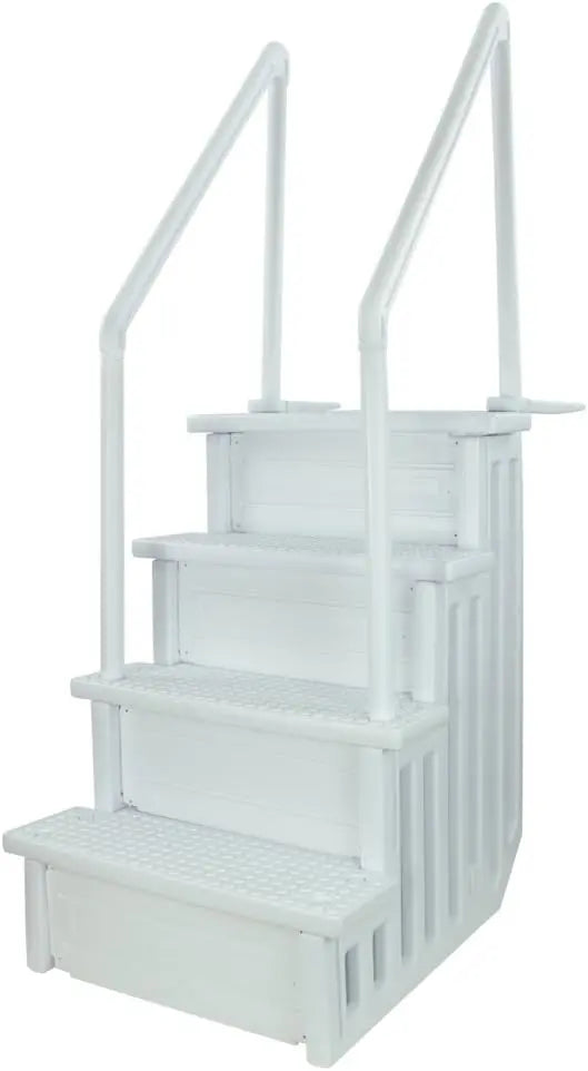 Select Anti-Slip In-Pool Steps – Gray, Deck-Mountable for 48–54″ Above-Ground Pools, 300-Lb Capacity
