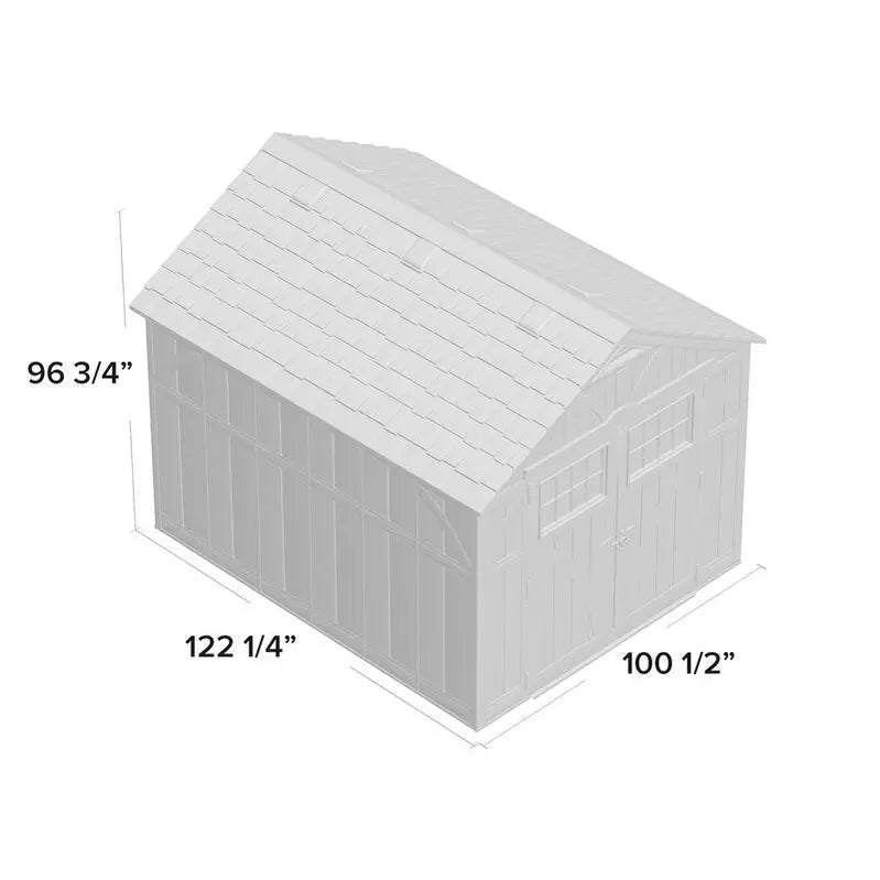 Vanilla Series Plastic Storage Shed – 8 ft. W × 10 ft. D, UV-Resistant Resin Construction