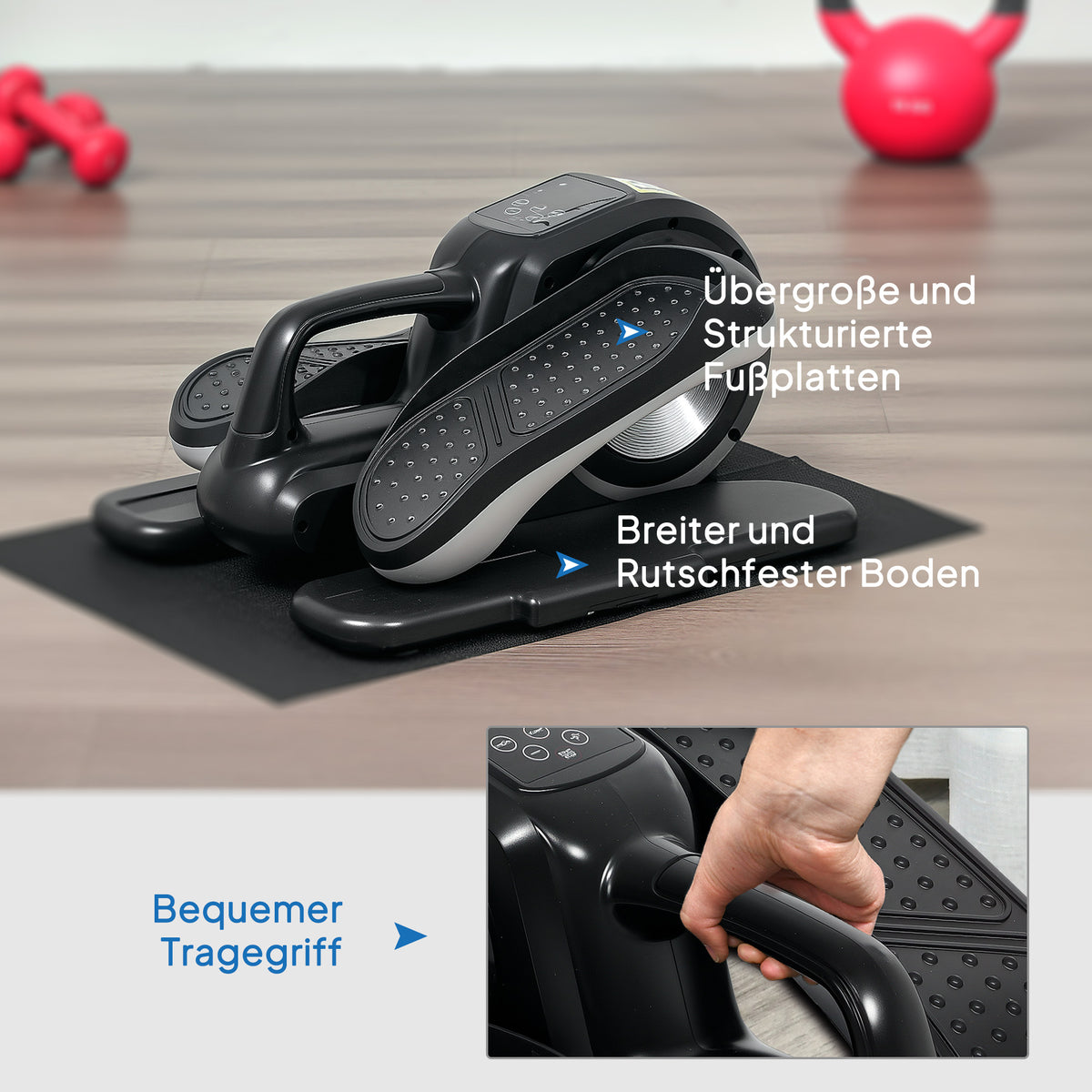 SPORTNOW Fußtrainer, Handlicher Pedaltrainer, 12 Programme, LCD-Monitor, Fernbedienung, Heimtrainer, Workout-Gerät